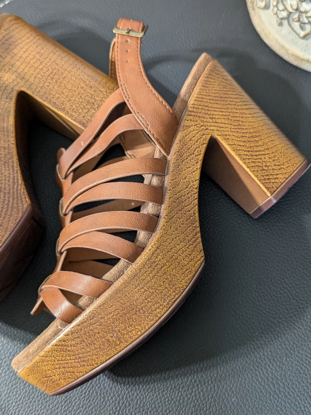 Cliffs by WHITE MOUNTAIN Tan Woven Strappy Platform Sandals